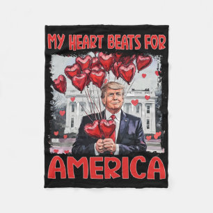 Cobertor De Velo Meu Coração Lateja Pela América Trump Dia dos Namo