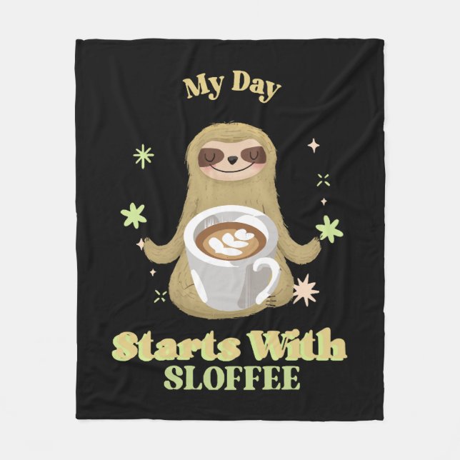 Cobertor De Velo Meu Dia Começa Com Sloffee (Frente)