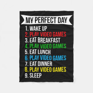 Cobertor De Velo Meu Dia Perfeito Vídeos de Jogos Engraçados Gamer 