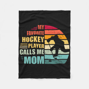 Cobertor De Velo Meu jogador de hóquei favorito me chama de mamãe e