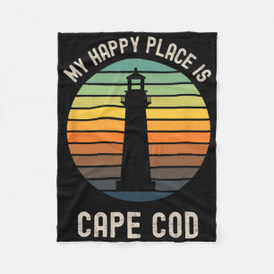 Cobertor De Velo Meu Lugar Feliz É Férias na Praia de Cape Cod Mach