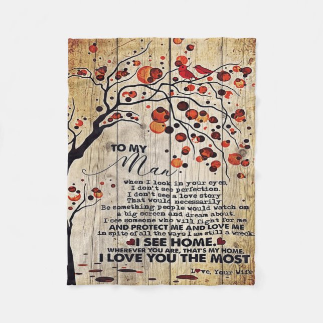 Cobertor De Velo Meu Marido Presente | Carta Para Ele | (Frente)