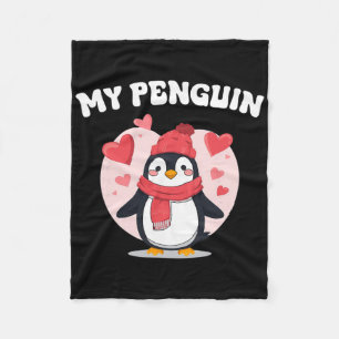 Cobertor De Velo Meu Pinguim Cute Amor Corações Romance de Valentin