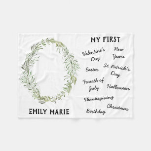 Cobertor De Velo "Meu Primeiro" Feriado - Milestone Baby Blanket
