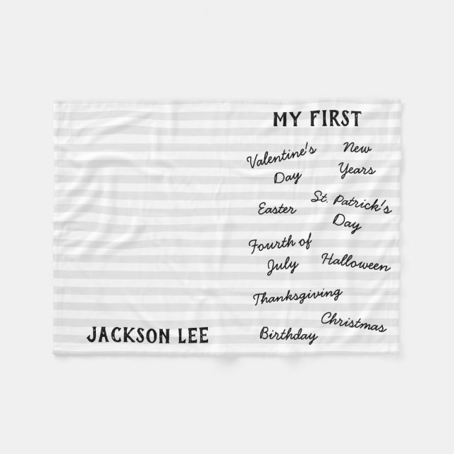 Cobertor De Velo "Meu Primeiro" Feriado - Milestone Bebê (Frente (Horizontal))