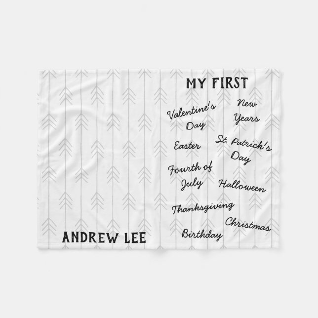 Cobertor De Velo "Meu Primeiro" Feriado - Milestone Bebê (Frente (Horizontal))