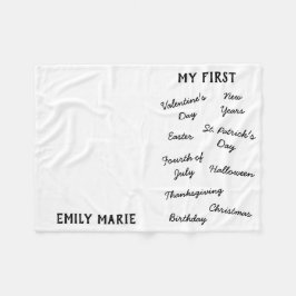 Cobertor De Velo "Meu Primeiro" Feriado - Milestone Bebê