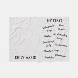 Cobertor De Velo "Meu Primeiro" Feriado - Milestone Bebê