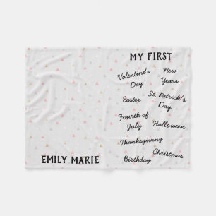 Cobertor De Velo "Meu Primeiro" Feriado - Milestone Bebê