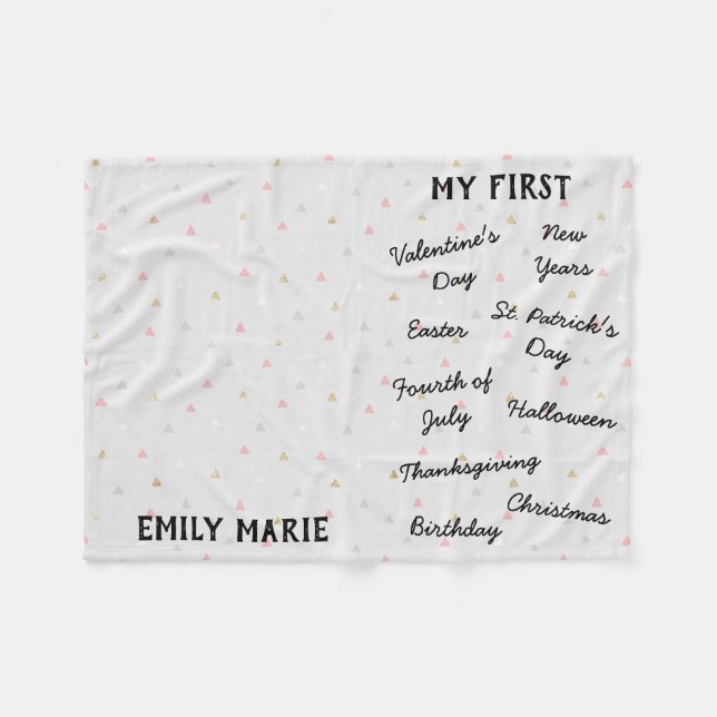 Cobertor De Velo "Meu Primeiro" Feriado - Milestone Bebê (Frente (Horizontal))