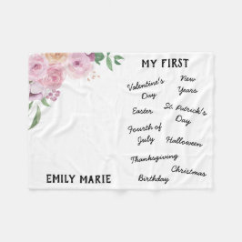 Cobertor De Velo "Meu Primeiro" Feriado - Milestone Bebê