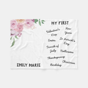 Cobertor De Velo "Meu Primeiro" Feriado - Milestone Bebê