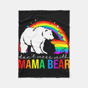 Cobertor De Velo Mexa Com a Mamãe Urso Orgulho LGBT Engraçado Mãe D