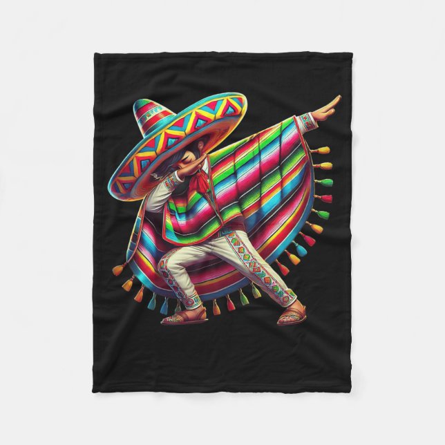 Cobertor De Velo Mexicano Dabbing Poncho Cinco De Mayo Dab Fiesta B (Frente)