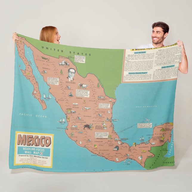 Cobertor De Velo México - mapa de parede do Título-Foco (In Situ)