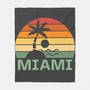 Cobertor De Velo Miami Florida Vintage Palm Trees Summer Beach