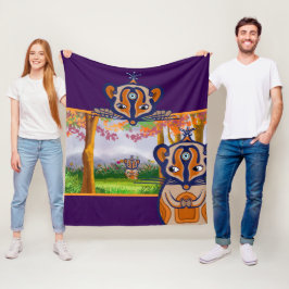 Cobertor De Velo Mice creatures in the field Fleece Blanket