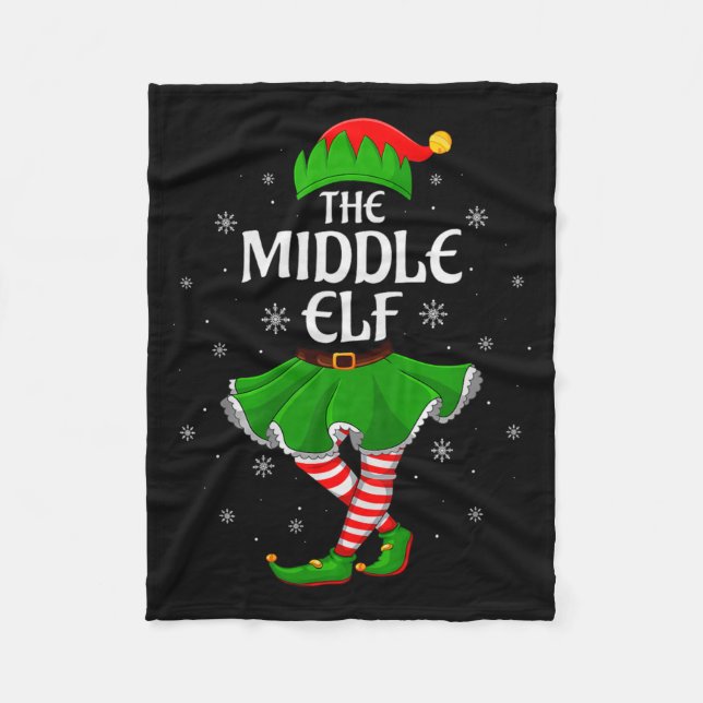 Cobertor De Velo Middle Elf Christmas Family Girls Women Elf Squad  (Frente)