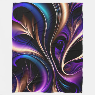 Cobertor De Velo Midnight Bloom - Roxo Fundo, Azul Turquesa e Doura
