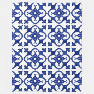 Cobertor De Velo Midnight Blue Mandala Mosaic Cozy Blanket