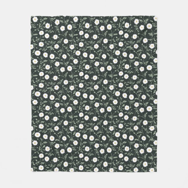 Cobertor De Velo Midnight Garden Modern Farmhouse Daisy Pattern (Frente)