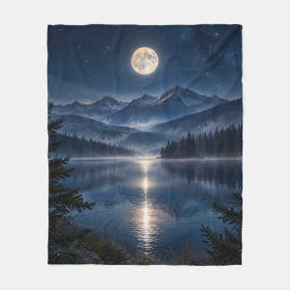 Cobertor De Velo Midnight Wilderness Luxury Fleece Blanket