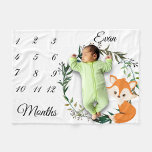 Cobertor De Velo Milestone Baby Fox Leaf Wreath Manutenção<br><div class="desc">Este design foi criado através da arte digital. Pode ser personalizado na área fornecida ou personalizado escolhendo o clique para personalizar a opção adicional e alterando o nome, as iniciais ou as palavras. Você também pode alterar a cor e o estilo do texto ou excluir o texto de um design...</div>