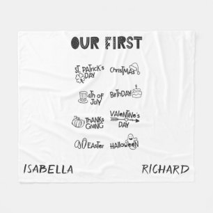 Cobertor De Velo Milestone gêmeos meu primeiro bebê bonitinho moder