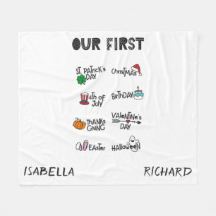 Cobertor De Velo Milestone gêmeos meu primeiro bebê bonitinho moder