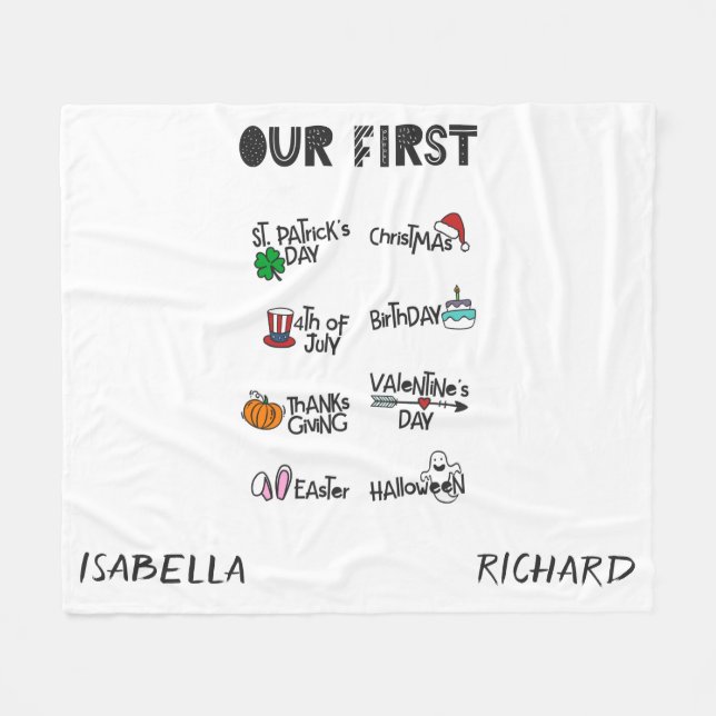 Cobertor De Velo Milestone gêmeos meu primeiro bebê bonitinho moder (Frente (Horizontal))