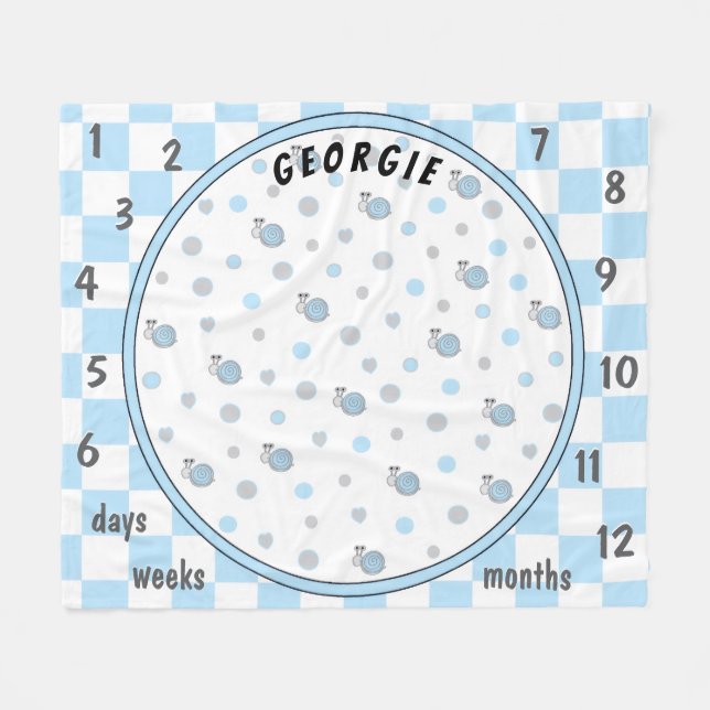 Cobertor De Velo Milestone Snips and Snails Baby (Frente (Horizontal))