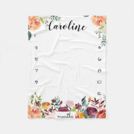 Cobertor De Velo Milestone tracker Tracker Flores de Aquarela