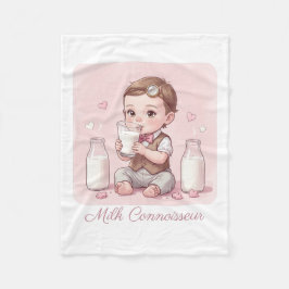 Cobertor De Velo Milk Connoisseur Baby Boy Print Nursery