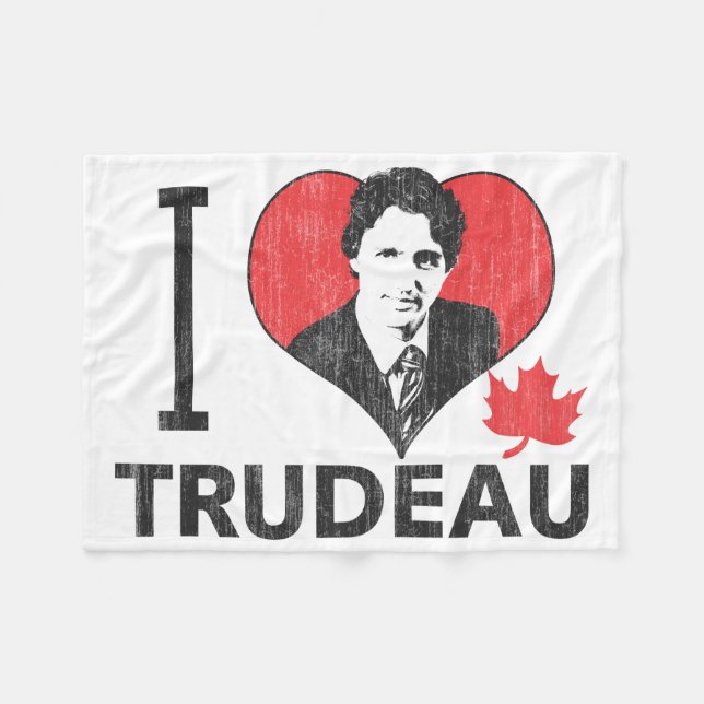Cobertor De Velo Mim coração Trudeau (Frente (Horizontal))