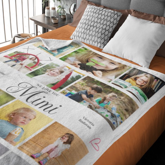 Cobertor De Velo Mimi Nós Te Amo Corações Personalizados (Personalized Mimi large fleece blanket )