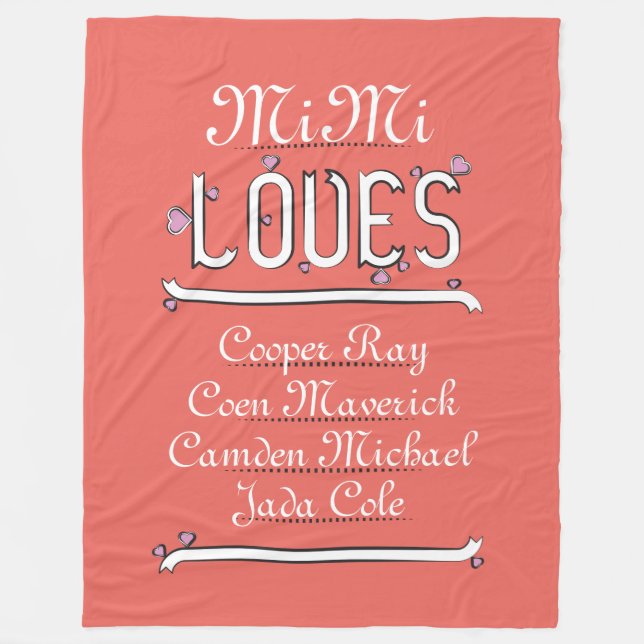Cobertor De Velo Mimi Personalizado Ama Seus 4 Grands (Frente)
