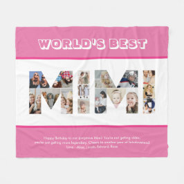 Cobertor De Velo Mimi Photo Collage - Letra Cutout Avó Aniversário