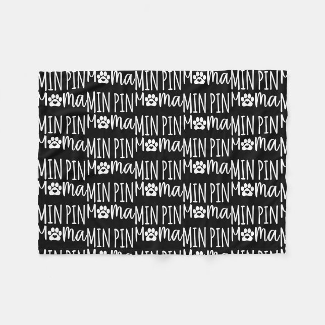Cobertor De Velo Min Pin Mama Cute Miniature Pinscher Dog Paw (Frente (Horizontal))
