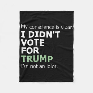 Cobertor De Velo Minha Consciência É Clara Que Eu Voto Para Trump
