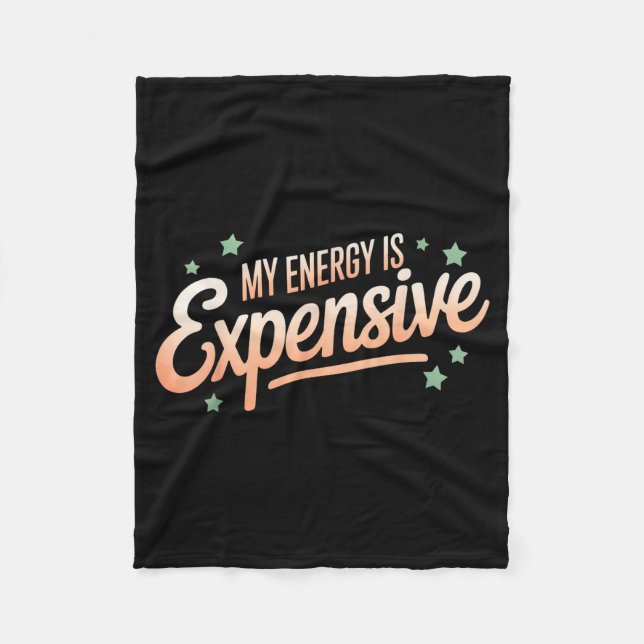 Cobertor De Velo Minha Energia É Cara Estética Retro Empoderadora  (Frente)