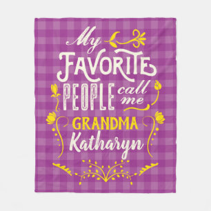 Cobertor De Velo Minhas Pessoas Favoritas Me Chamam De Avó Roxo Gi