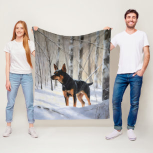 Cobertor De Velo Miniatura Pinscher Deixa-o nevar no Natal