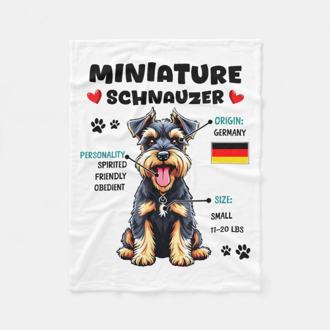 Cobertor De Velo Miniature Schnauzer Owner Funny Mini Schnauzer Lov (Frente)