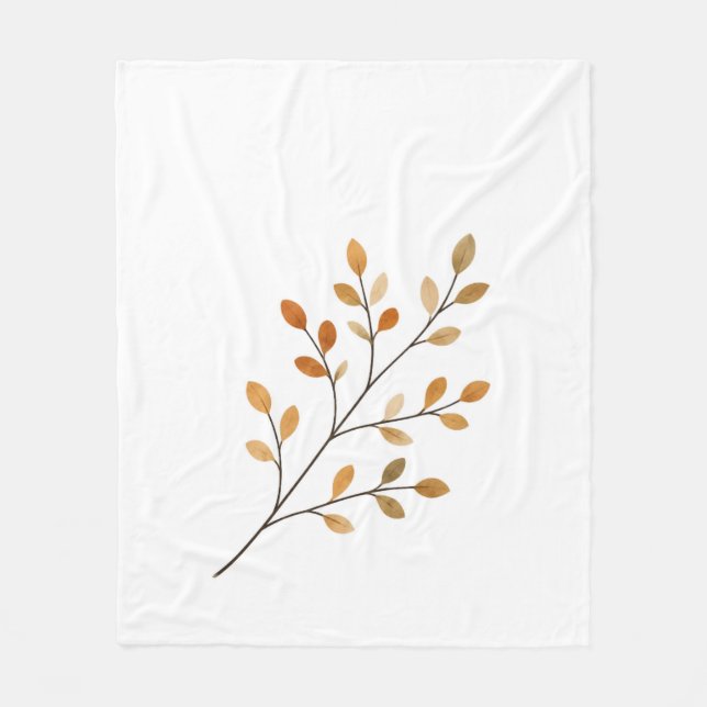 Cobertor De Velo Minimal Autumn Branch Throw Blanket (Frente)