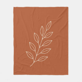 Cobertor De Velo Minimal Botanical Line Art Fleece Blanket