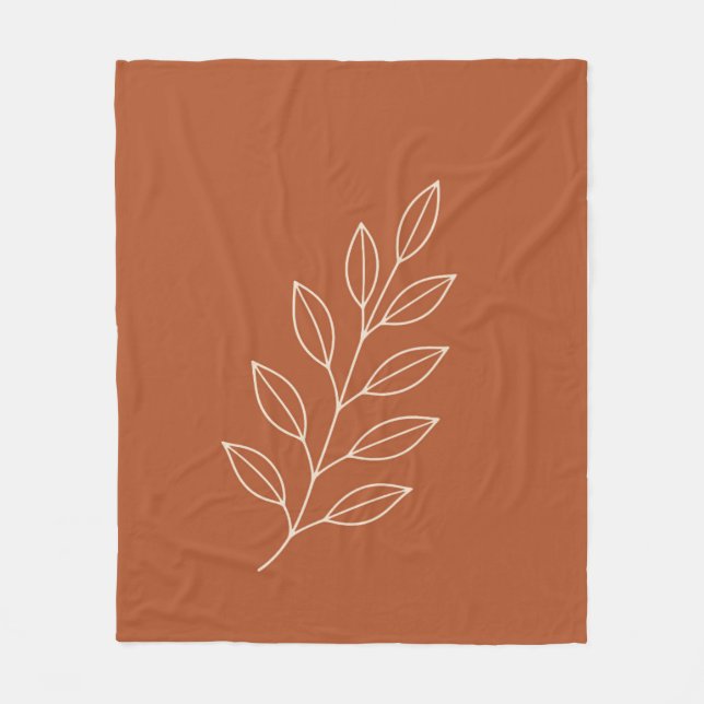 Cobertor De Velo Minimal Botanical Line Art Fleece Blanket (Frente)