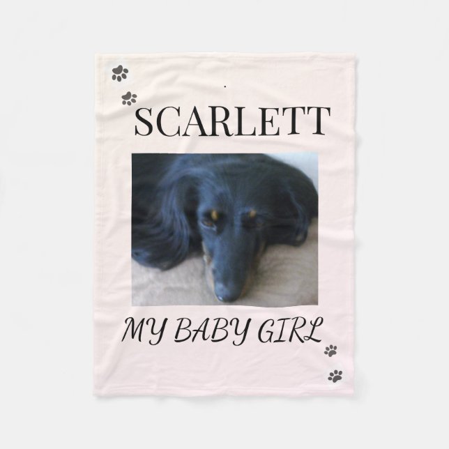 Cobertor De Velo Minimal Paw Print Pet Photo (Frente)