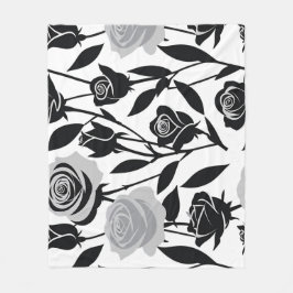 Cobertor De Velo Minimalist Black Roses With Light Gray Stems 