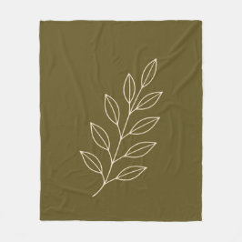 Cobertor De Velo Minimalist Botanical Leaf Plaid Blanket