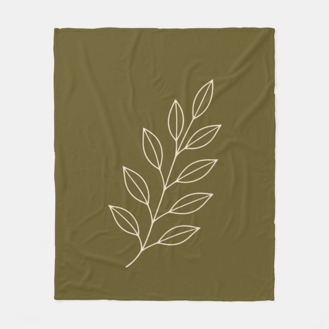 Cobertor De Velo Minimalist Botanical Leaf Plaid Blanket (Frente)